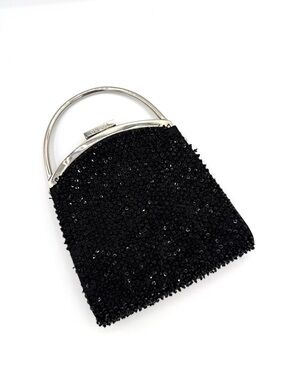 Gucci Tom Ford Black Sequin Beaded Evening Top Handle Bag